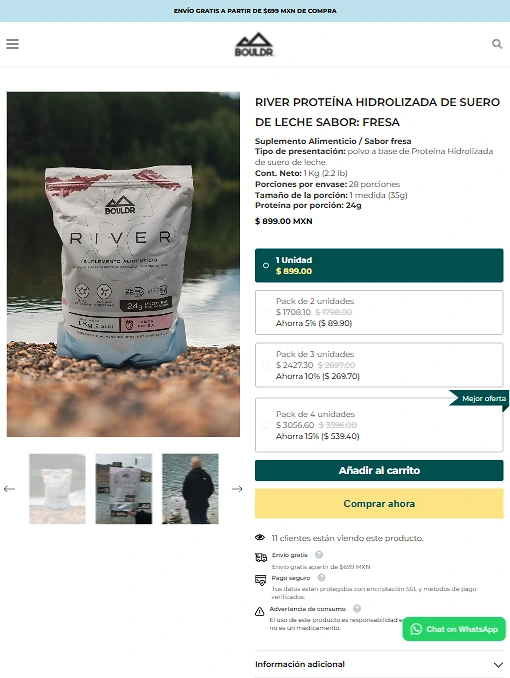 Vista de producto individual de Bouldr
