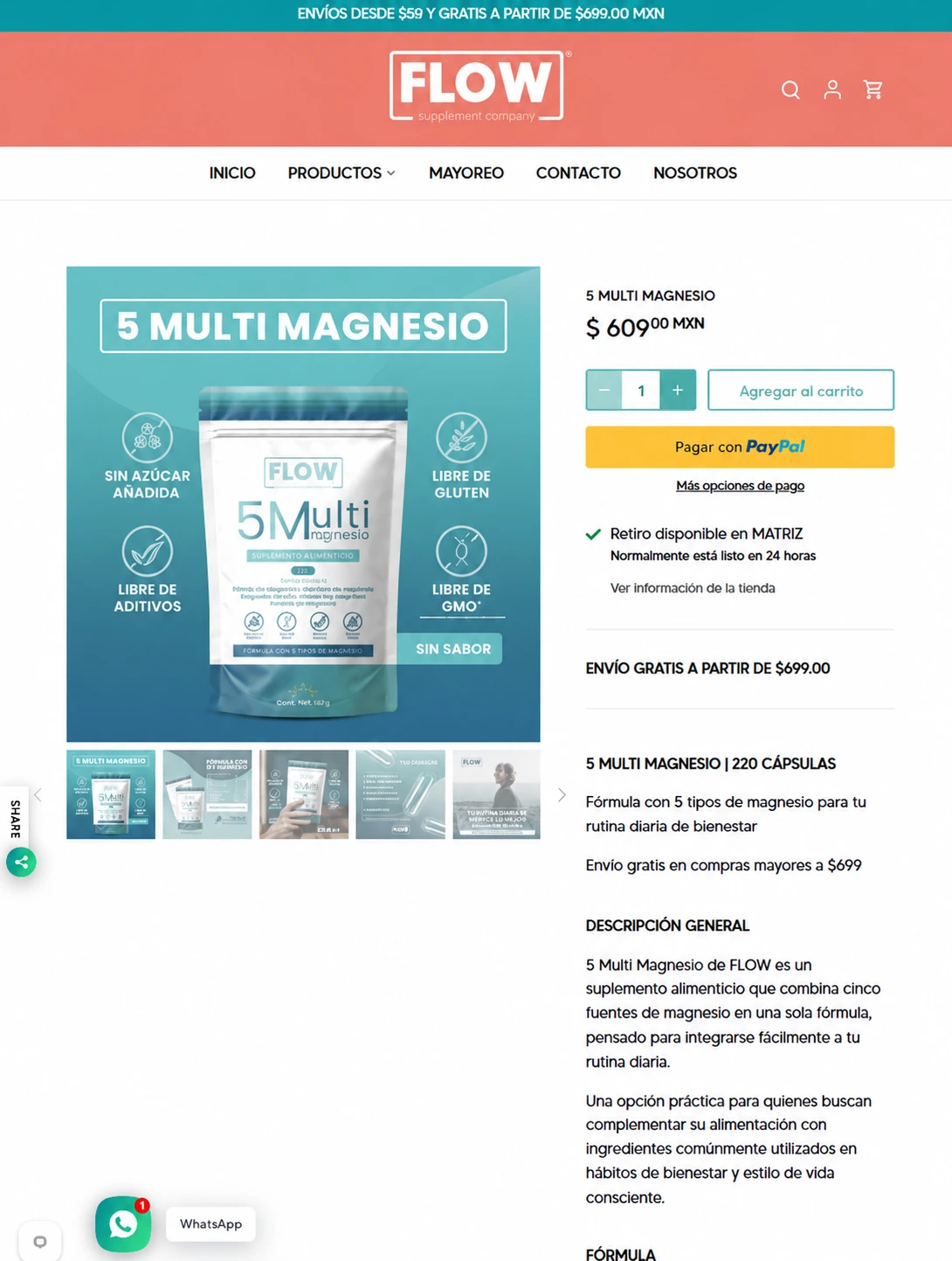 Ficha de producto de Flow Supplements